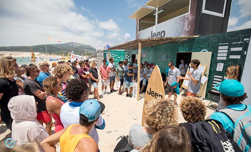 Jeep Tarifa Pro GKA Kiteboarding Air Games riders briefing 