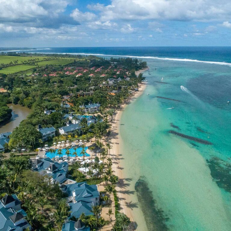 Aerial view over KiteGlobing and the C-Beach Club