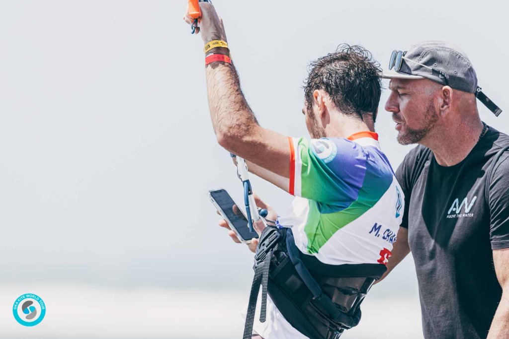 Maxime Chabloz and coach Fabio Ingrosso GKA Kite World Cup Colombia 2022