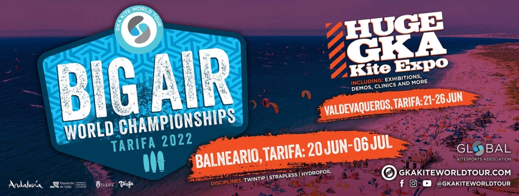 GKA Event Roadside Banner TARIFA 8x3m 1600 GKA Big Air World Championships and Kite Expo in Tarifa